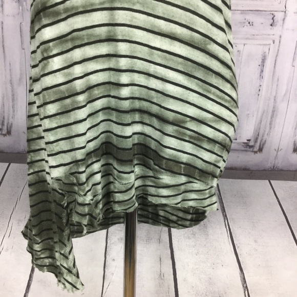 Sloane Rouge Green Black Striped Tunic Tee Shirt Dress Small - Picture 3 of 7